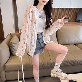 实拍 冰丝纳米丝防晒衣夏季纳米丝宽松透气薄开衫连帽外套女