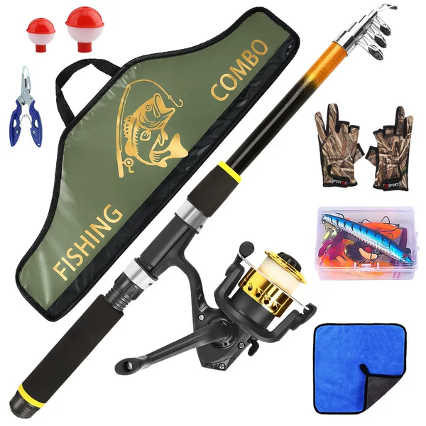 Cross-border 1.8M lure fishing rod set, retractable sea rod, spinning reel, lure hand set, lure pliers, factory wholesale