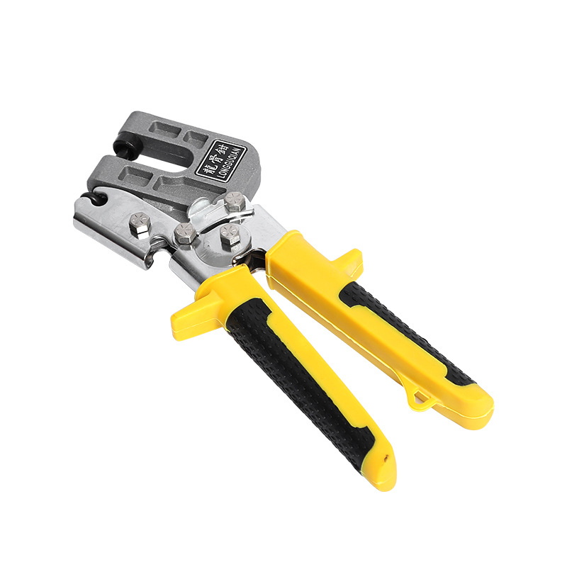 Suministro de fábrica alicates de hueso de dragón punzonado de techo herramienta de instalación fija alicates sin remache de doble mango alicates de hueso de dragón de dos colores