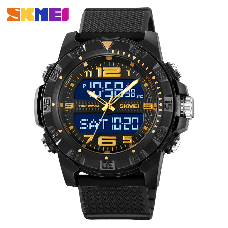 SKMEI reloj doble pantalla multifuncional luminoso impermeable reloj electrónico deportes al aire libre reloj electrónico 2162