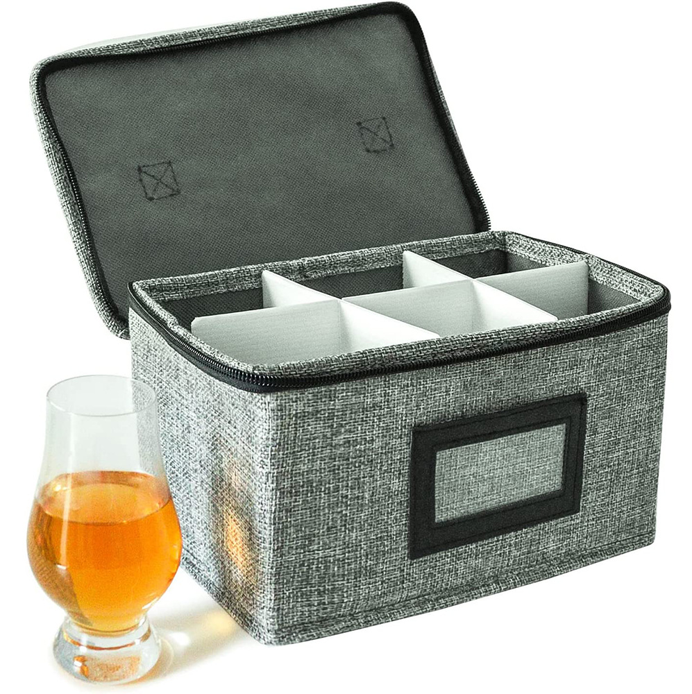 공장 뜨거운 판매 잔 저장 상자 6 PC 휴대용 와인 유리 구획 저장 상자 가정용 와인 유리 먼지 상자