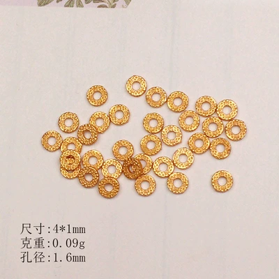 S925 Silver Inlaid Necklace Spacer Beads DIY Handmade Accessories Spacer Beads Semi-Finished Products Wholesale by the Gram (Zərgərlik ara hissələri) - hammer-pattern-spacer-beads-about-11-per-gram