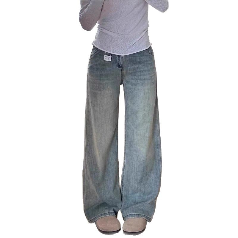 Vintage Light Blue High-Waisted Wide-Leg Jeans – Retro Stretch Denim Pants For Women (S-5xl) Inclusive Sizing_ecoleips.com