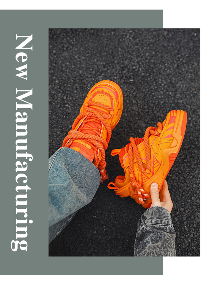 Novos sapatos esportivos masculinos de outono de 2024, sola grossa e antiderrapante, versão coreana, moda moderna, design de nicho, sapatos de pão_voghion.com