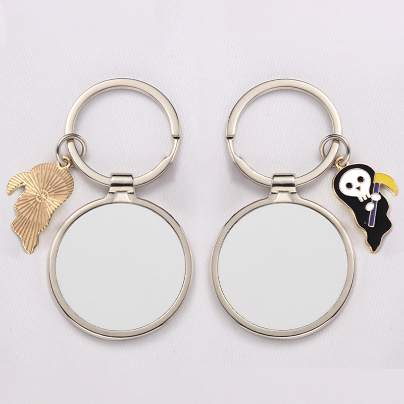 Elf de calabaza guisa amarilla fantasma llavero colgante adornamiento de Halloween soporte de stock en blanco sublimación térmica transfronteriza