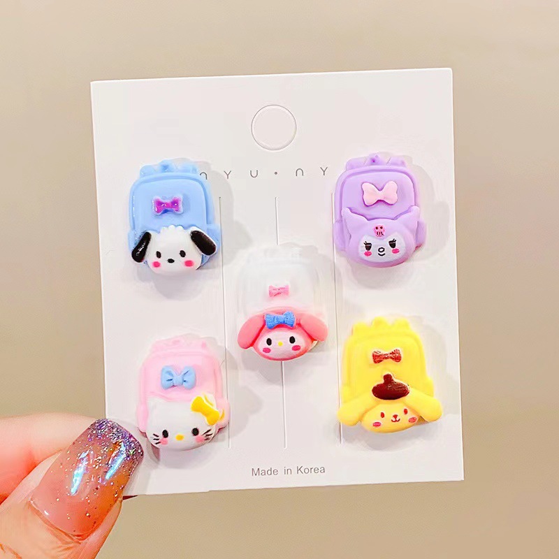 Resina de dibujos animados DIY pegamento crema caja del teléfono accesorios mochila forma melodía Pacha perro Niños Accesorios para el cabello al por mayor