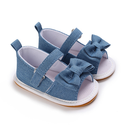 Summer 0-1 year old male and female baby striped sandals rubber sole non-slip baby toddler shoes