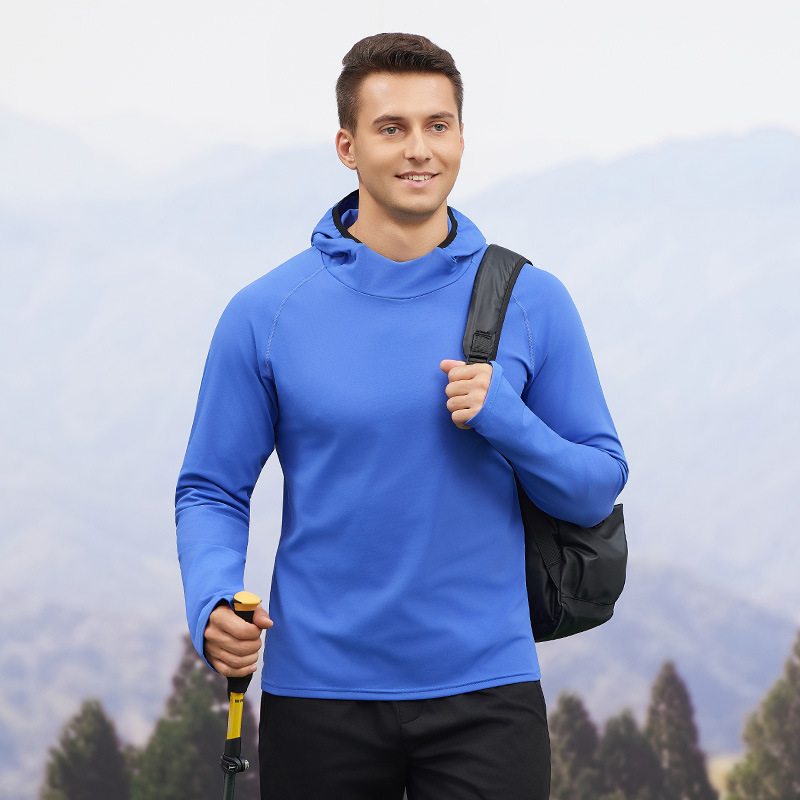Ropa deportiva de otoño e invierno ropa deportiva de ocio al aire libre hombres con blusas de terciopelo para correr Fitness chaqueta deportiva de manga larga con capucha