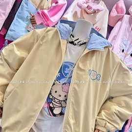 泡芙2025秋冬新品Kitty糖果花边棉服宽松百搭洋气935