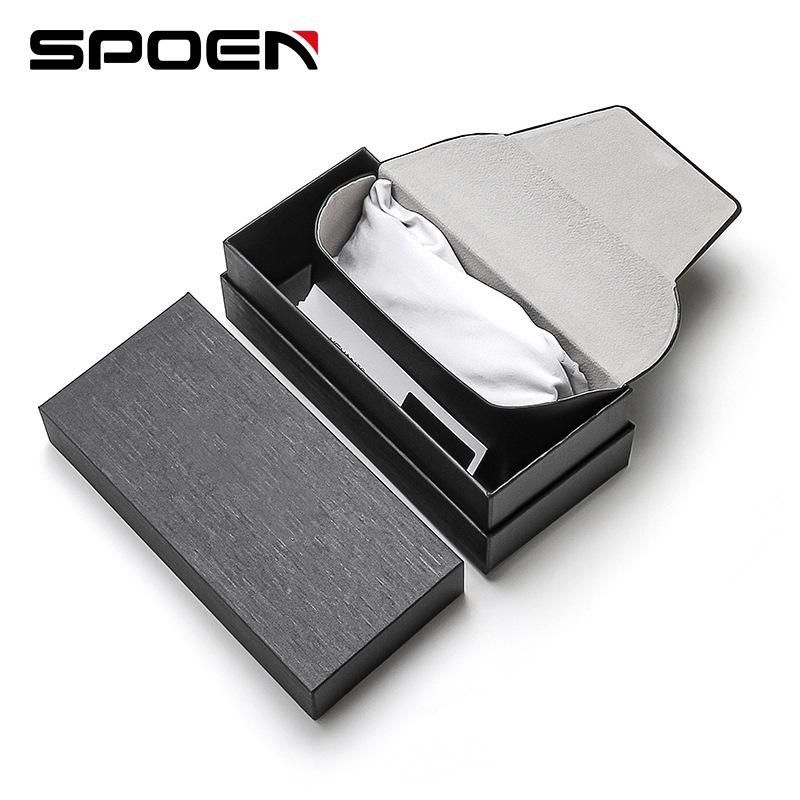 Nueva caja de gafas de cuero PU caja de embalaje completa logotipo de impresión privada de tres capas de tapa de cielo y tierra de alta gama caja de gafas al por mayor