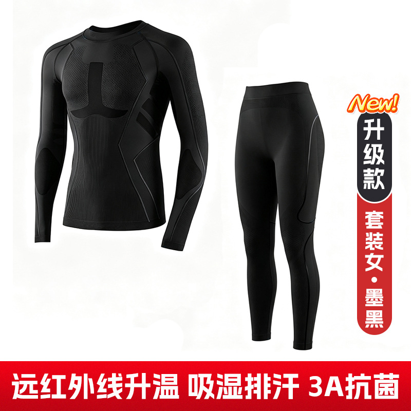 Conjunto de ropa interior para esquí de secado rápido para otoño e invierno para hombres y mujeres, ropa deportiva transpirable que absorbe la humedad, ropa cálida de secado rápido con compresión