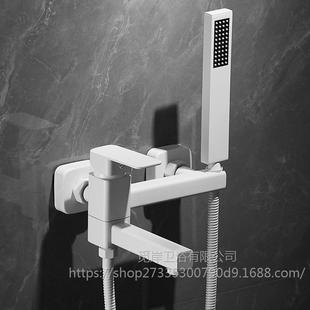 White bathtub faucet simple shower shower all copper mixing valve suit bathroom bath booster nozzle