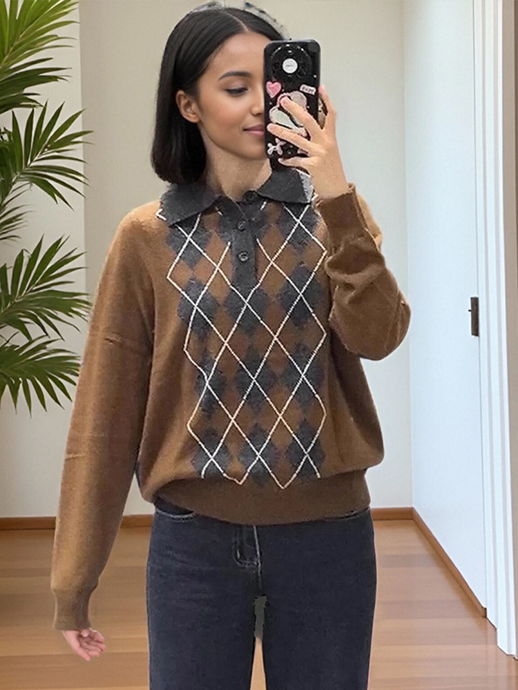 Diseño de moda color de choque corto impresión jersey jersey suéter de cabeza para mujeres 2025 otoño nuevo estilo transfronterizo europeo y americano