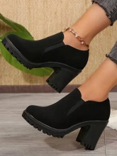R 77096 Chunky Heel Suede Pumps �ָ��q��߸�Ь