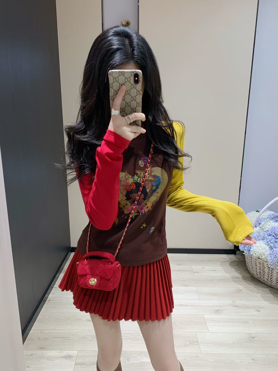Design cartoon doll, base body-friendly long-sleeve, slim fit