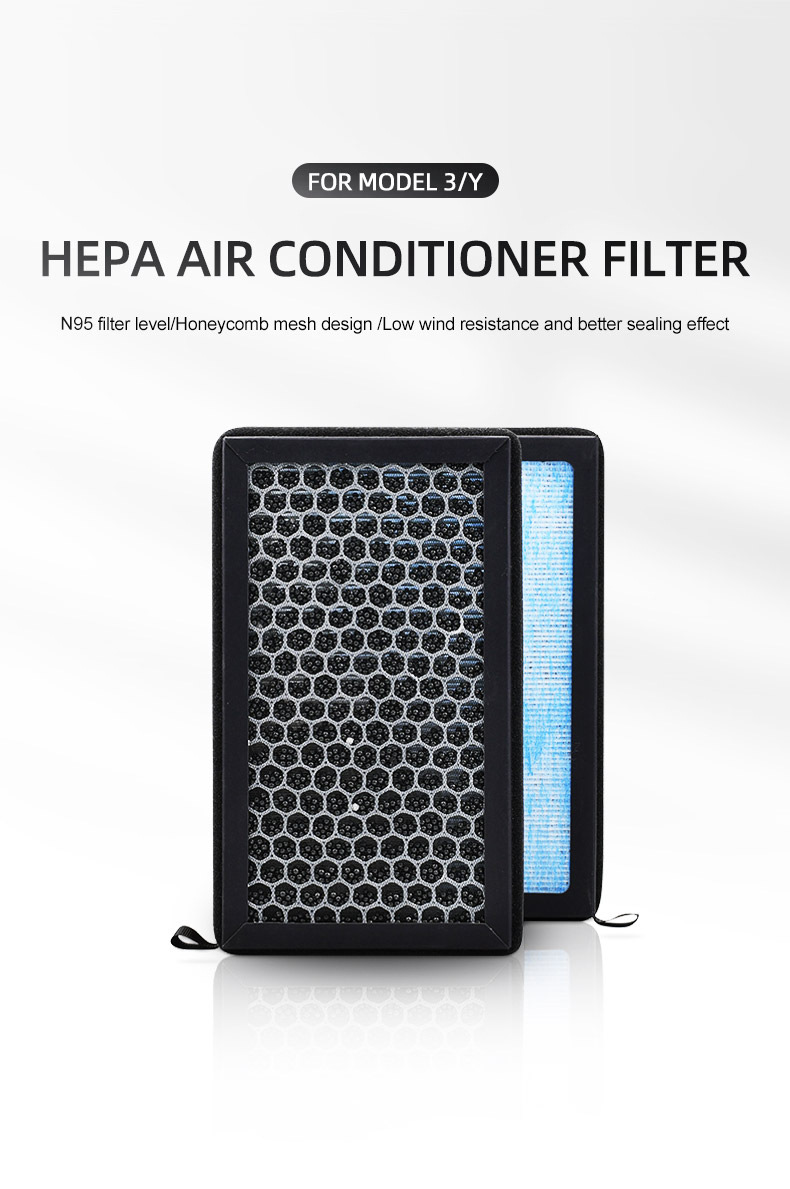Suitable for model3 Tesla Y biochemical air conditioning filter HEPA air filter pm2.5 activated carbon filter screen