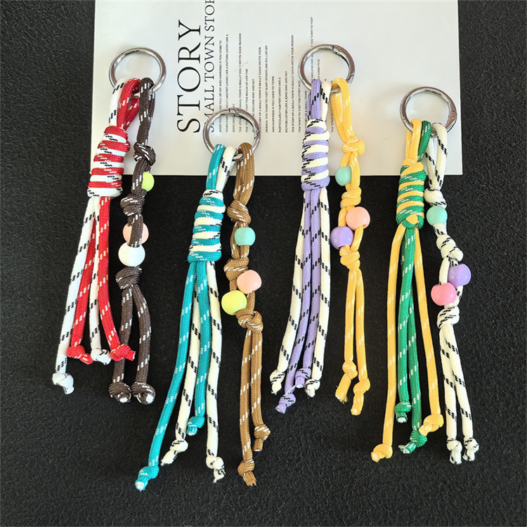 Modern Style Braiding Thread Knot Women's Bag Pendant Keychain display picture 1