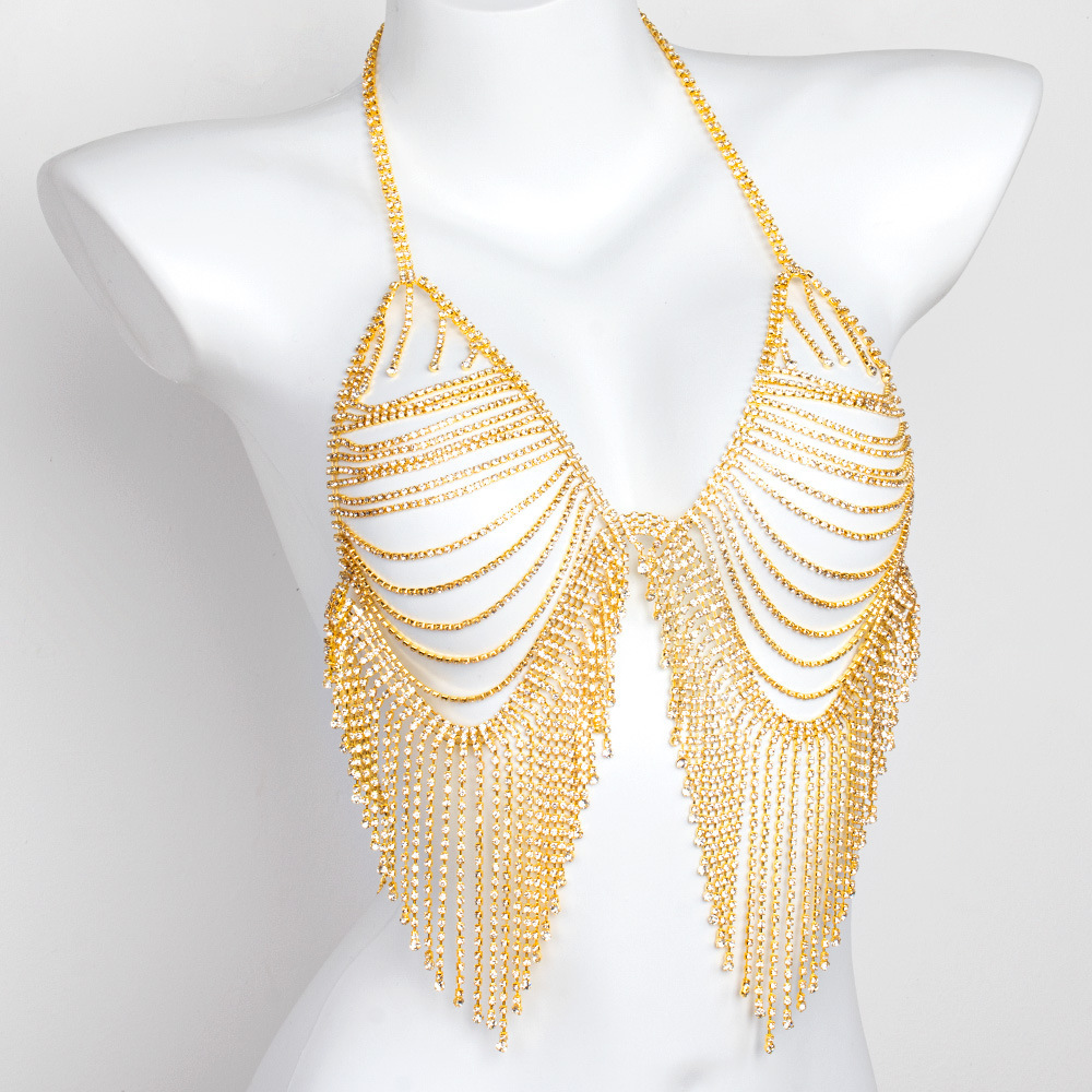 Sexy Strass Körperkette Bikini Bh Set Für Strand Mode_voghion.com