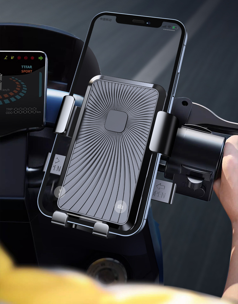 Electric Vehicle Mobile Phone Holder Anti-Shake and Shock-Absorbing Universal Electric Motorcycle Navigation Holder 360-Degree Rotation Horizontal and Vertical Screen Quick Release