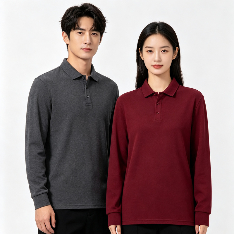 Fashionable Long-Sleeved Polo Shirts with Lapels, Factory Uniforms, Cultural Shirts, Advertising Workwear, 4S Custom Logo Printing for Businesses Fashionable Long-Sleeved Polo Shirts with Lapels, Factory Uniforms, Cultural Shirts, Advertising Workwear, 4S Custom Logo Printing for Businesses
