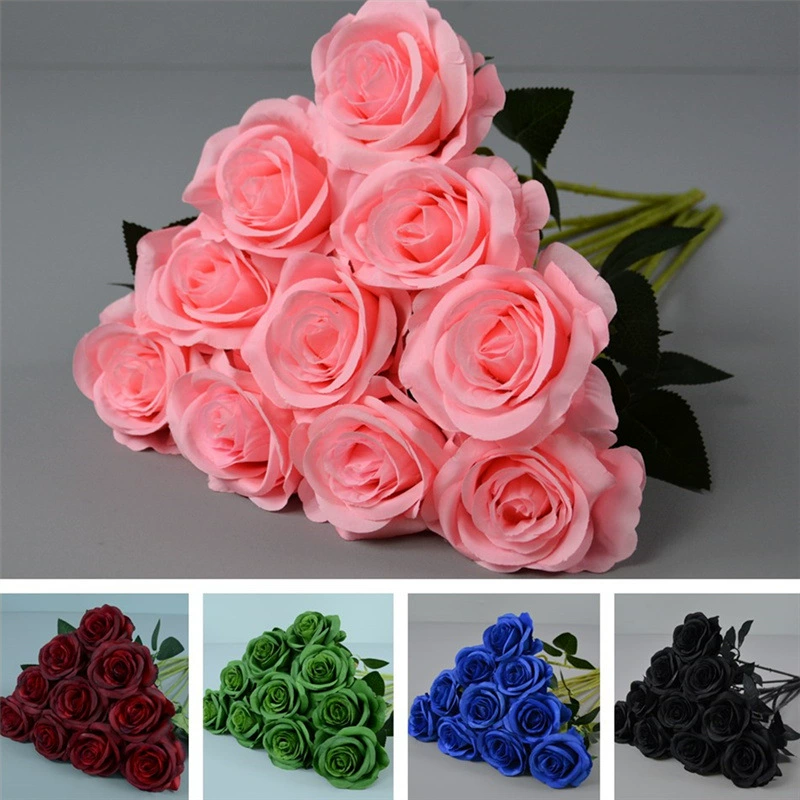 Одна ветка розы оптом трансграничная Горячая шелковая ткань роза украшение для дома и гостиной искусственный цветок свадьба водопад Роза цветочная композиция