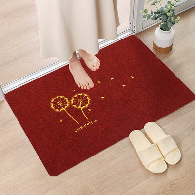 Avtomobil döşəmə paspasları Carpet - embroidered-dark-red-dandelion-yellow-40cm60cm-crystal-velvet