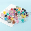 12mm acrylic transparent square half -hole blind hole single -hole single -hole bead DIY hair ornament accessories material