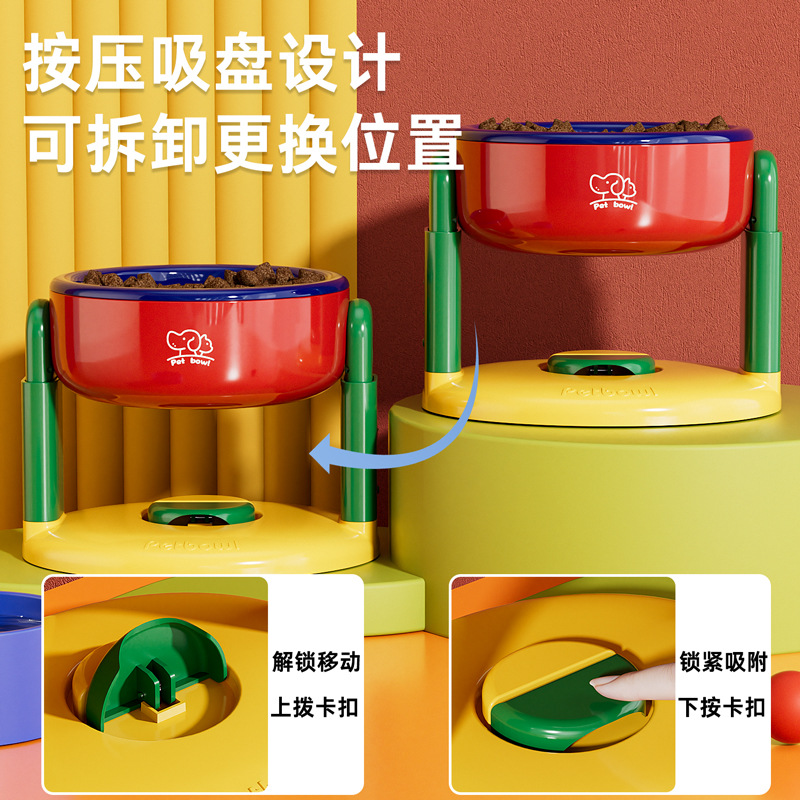 El cuenco para perros para mascotas se puede subir y bajar para ajustar el cuello universal para gatos y perros.