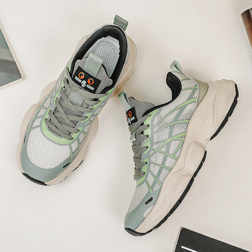 Men's 2025 Spring Mesh Breathable Work Safety Thick Sole Comfort Sports Casual Shoes for Men Dad Shoes