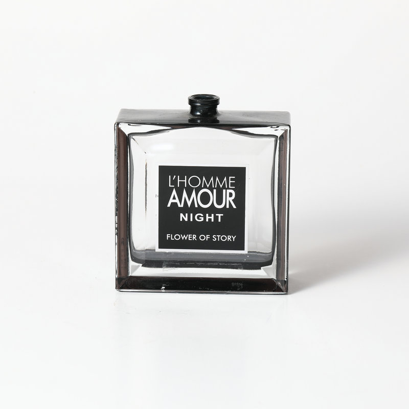 UV电镀玻璃香水瓶黑白定 制化妆品瓶丝网电镀印刷 加工玻璃瓶