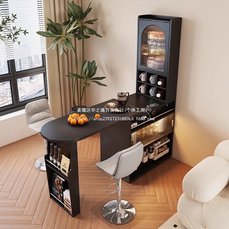 American Retro Retractable Bar Sofa Side Living Room Multi-Functional Partition Cabinet Second-Hand Small Apartment Bar Table Home
