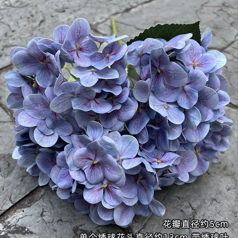 新商品の外国貿易の青いアジサイの青い色はバラの牡丹のアジサイの結婚祝いの柔らかい装飾の偽の花を卸売りします。|undefined