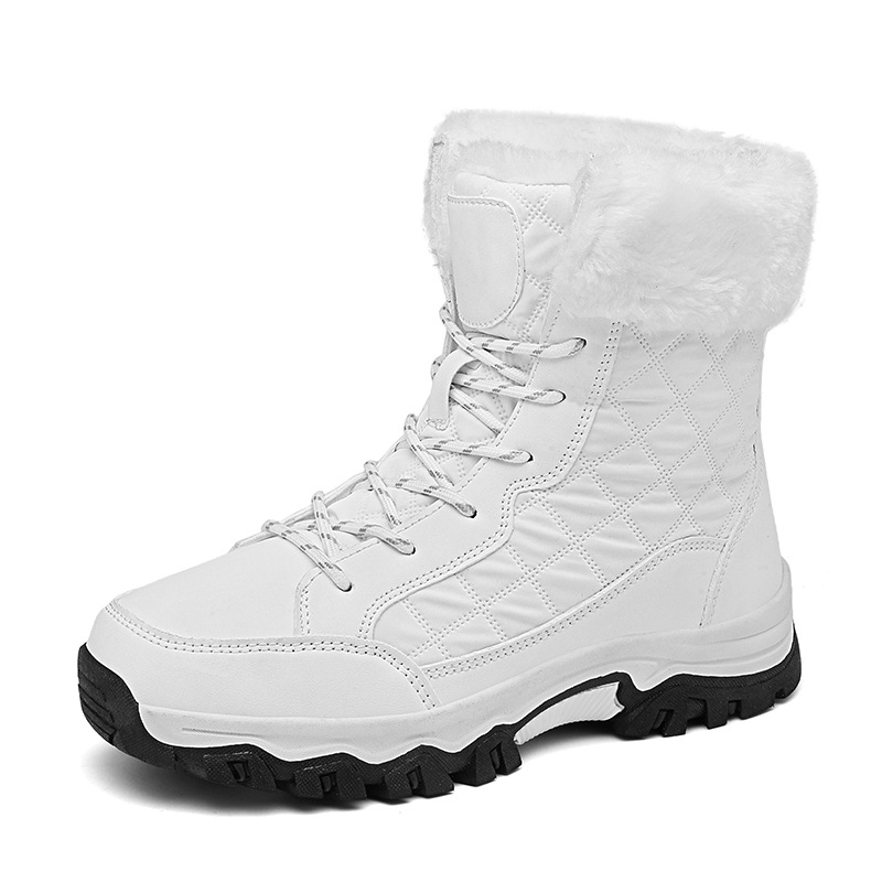 Botas de Nieve de Caña Alta para Mujer, Cuero Sintético, Térmicas para Viajes