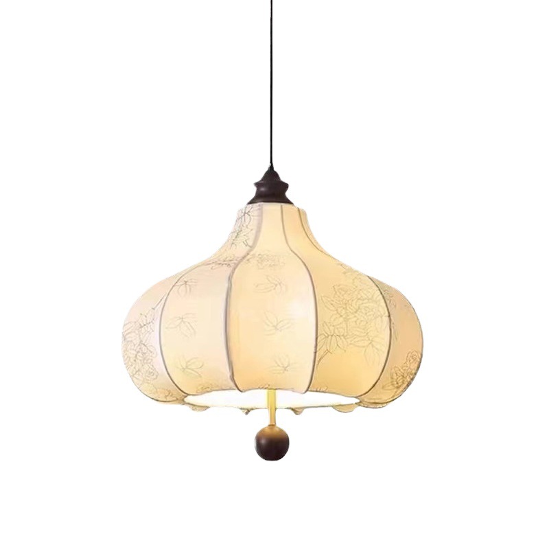 Retro estilo francés tela de dormitorio candelabro impresión medieval sala de estar comedor bar lámparas de madera maciza armario