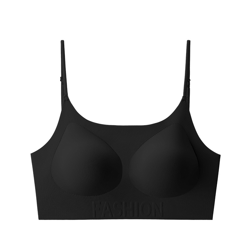 Bra sin huellas base líquida ropa interior mujer respirante invisible bra pequeño pecho sin anillo de acero cinturón de hombro delgado bra de belleza de espalda