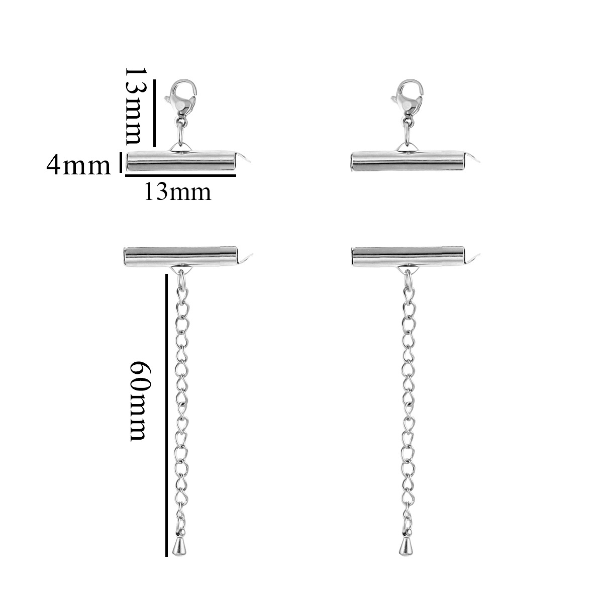Tubo de cadena de perlas de acero inoxidable conjunto de collar de pulsera moda universal tubo hueco de ranura única tubo deslizante hebilla diy accesorios de joyería image 10
