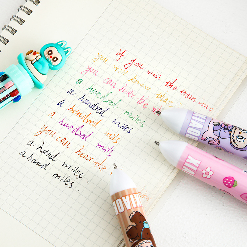 dibujos animados tela de tela 10 colores bolígrafo muñeca bolígrafo 10 colores bolígrafo estudiantes aprendiendo papelería comercio exterior transfronterizo al por mayor