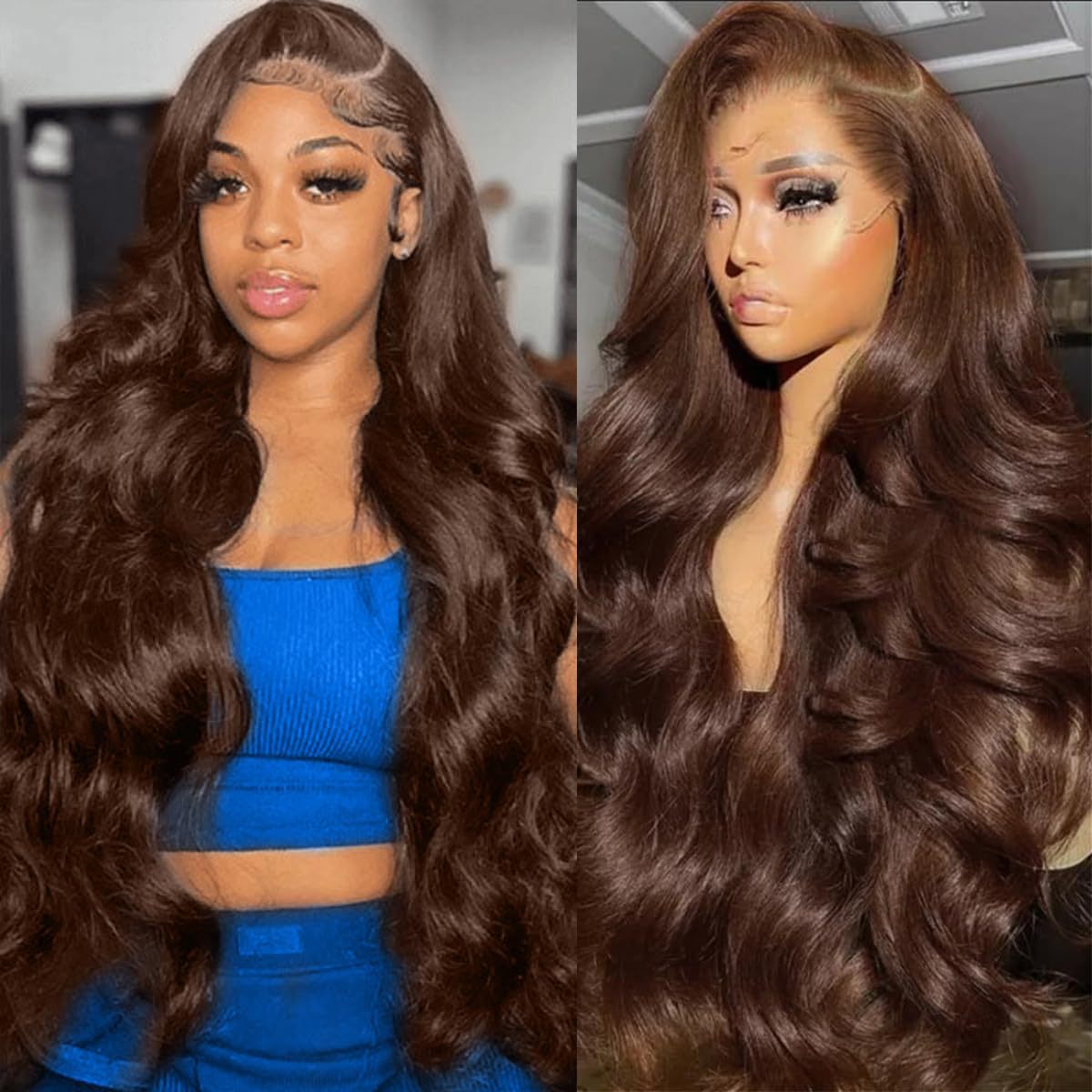 Peruca feminina longa ondulada com lace front e design antiatrito_voghion.com
