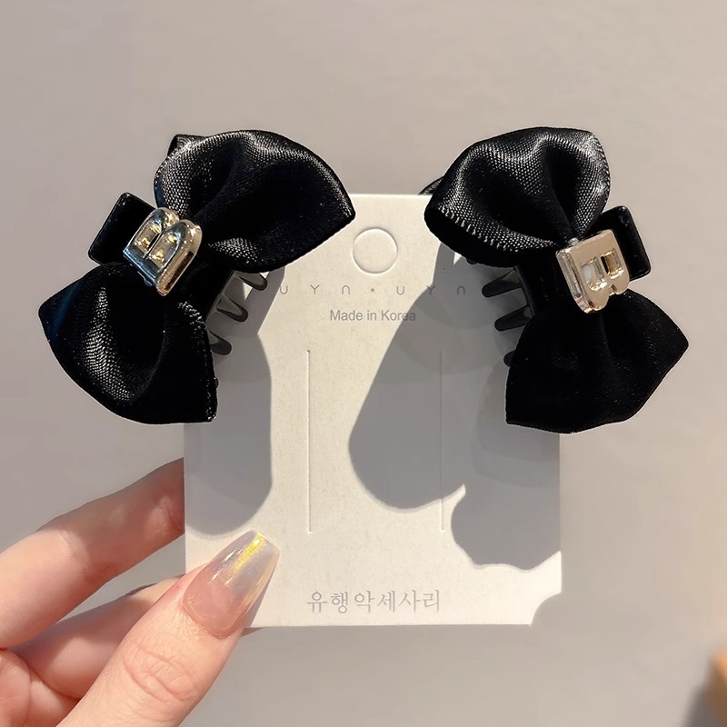 Clip de cabello de arco negro pequeña princesa cabeza agarrando clip de cabello de alta calidad para mujeres frises cortas clip de cabello lateral pinza de cabello