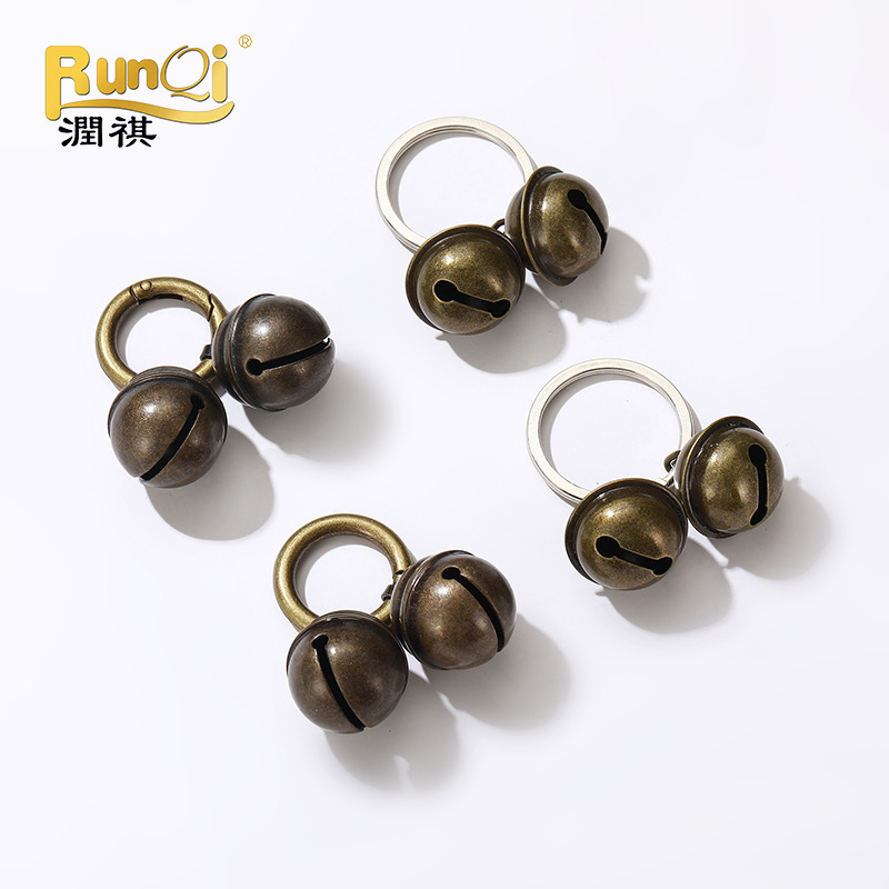 (2개) 국경을 넘나드는 인기 구리 종 고양이와 개 애완동물 종 펜던트 DIY 가방 열쇠고리 펜던트 황동 종 도매