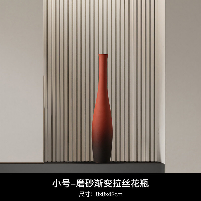 Beihanmei Jingdezhen jarrón de cerámica cepillado hecho a mano retro wabi-ji sala de estar del hogar decoración de Morandi