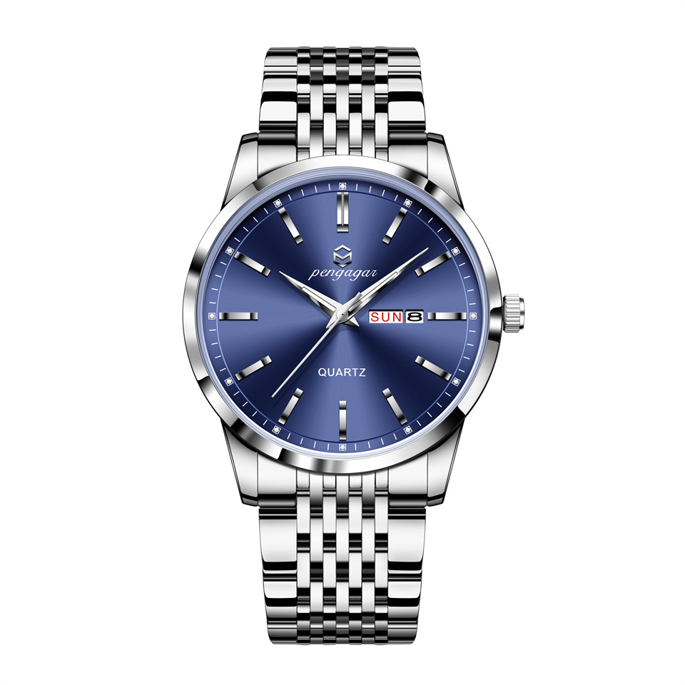 6834 실버 쉘 블루 표면 스틸 벨트 모델