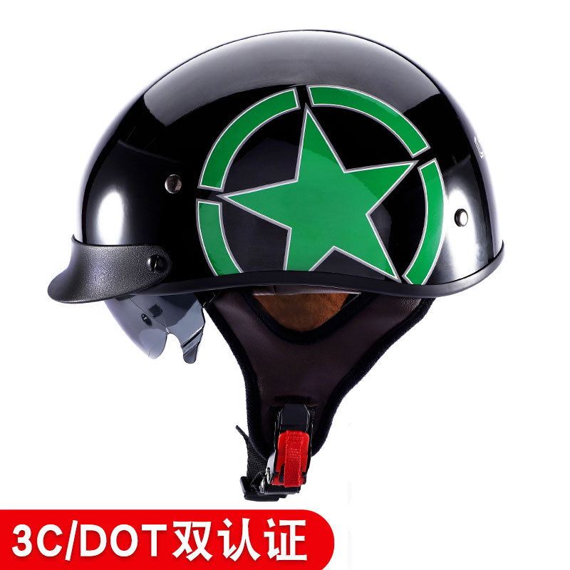 Fábrica de cascos personalizados OEM retro medio casco de motocicleta para hombre casco de seguridad locomotora de verano coche eléctrico casco de pala