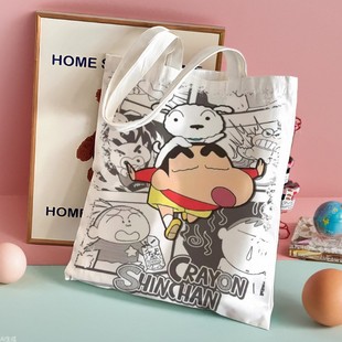 2024 New New Canvas Bag Cartoon Canvas Bag Special Student Meeting Zipper Handbag Book Bag
