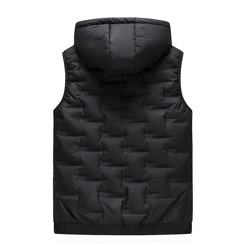 Hooded Vest Men's Cotton Vest Fashion Casual Sports Sleeveless Coat Cardigan Vest_voghion.com