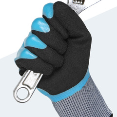 牛郎星588乳膠手套勞保滿掛浸膠皮橡膠防滑防水耐磨工作加厚磨砂