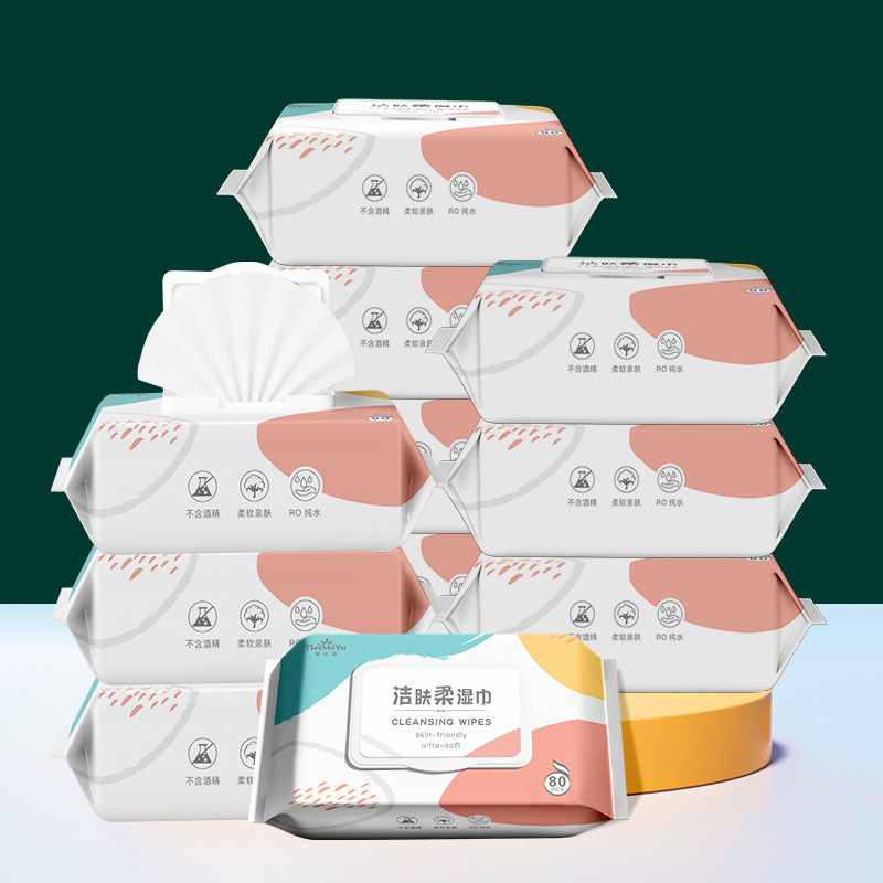 Toallitas de mano de bebé al por mayor 80 piezas Paquete Grande bebé niños toallitas con cubierta toallitas infantiles fábrica al por mayor