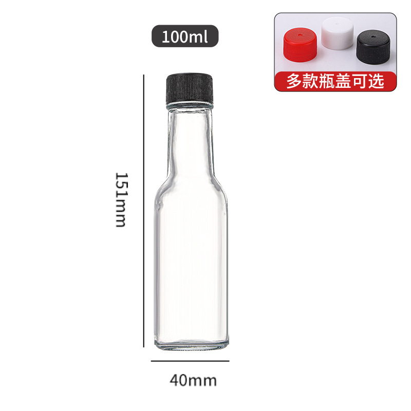 Botella de vidrio de tomate cuadrada al por mayor 250ml botella de ensalada de sushi redonda transparente botella de embalaje