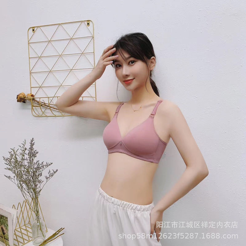 Explosive Yingchang 497 Lightweight Breathable No Steel Ring B Cup Bra Soft and Comfortable Breathable Solid Color Underwear