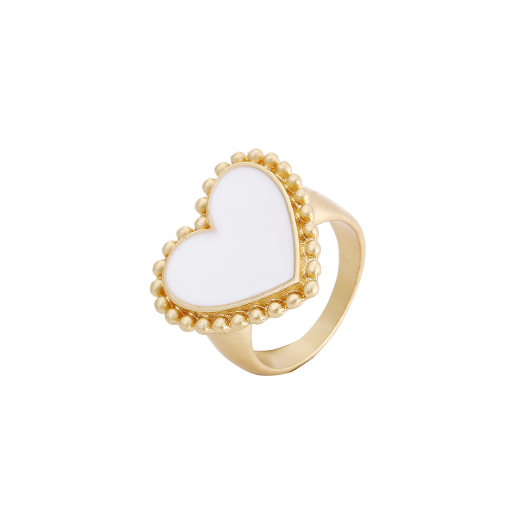 wholesale jewelry alloy heart shape multicolor ring Nihaojewelry